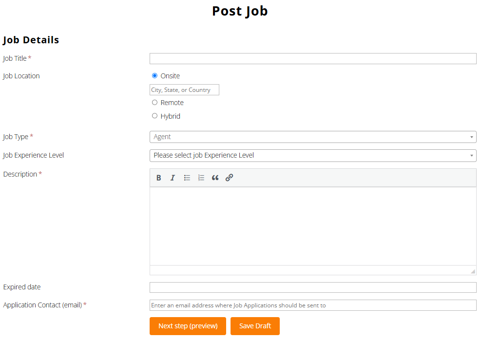 Jobs - post a job